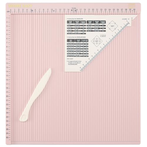 Vaessen Creative Scoring Board cm with Bone Folder and Guide for Card Making and Paper Crafts Pink 305 x 305 cm
