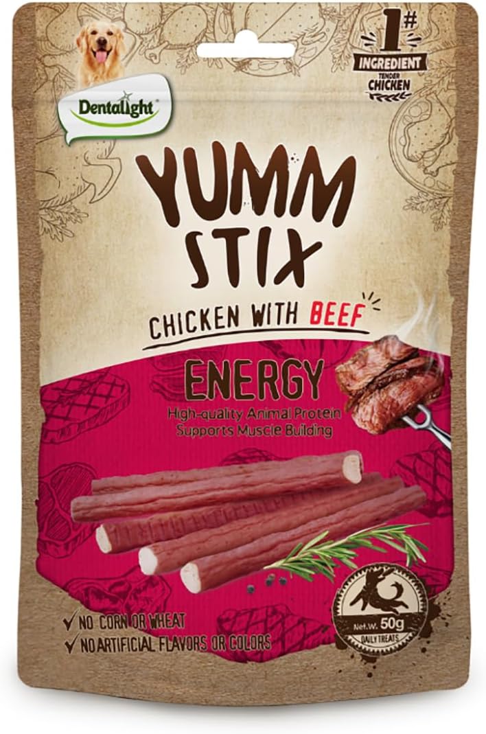 Dentalight Yumm Stix Dog Treat 50g - Chicken With Beef