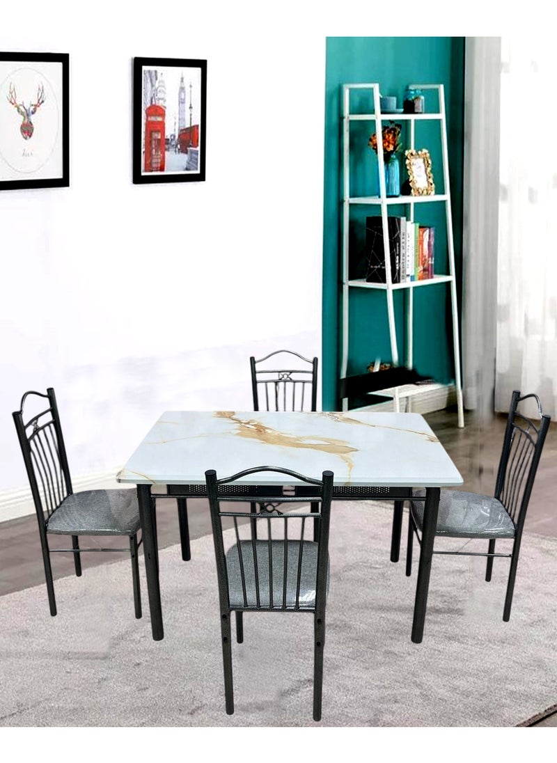 Generic - طاولة طعام سطح خشبي مع 6 كراسي 150*90 سم - Image 1