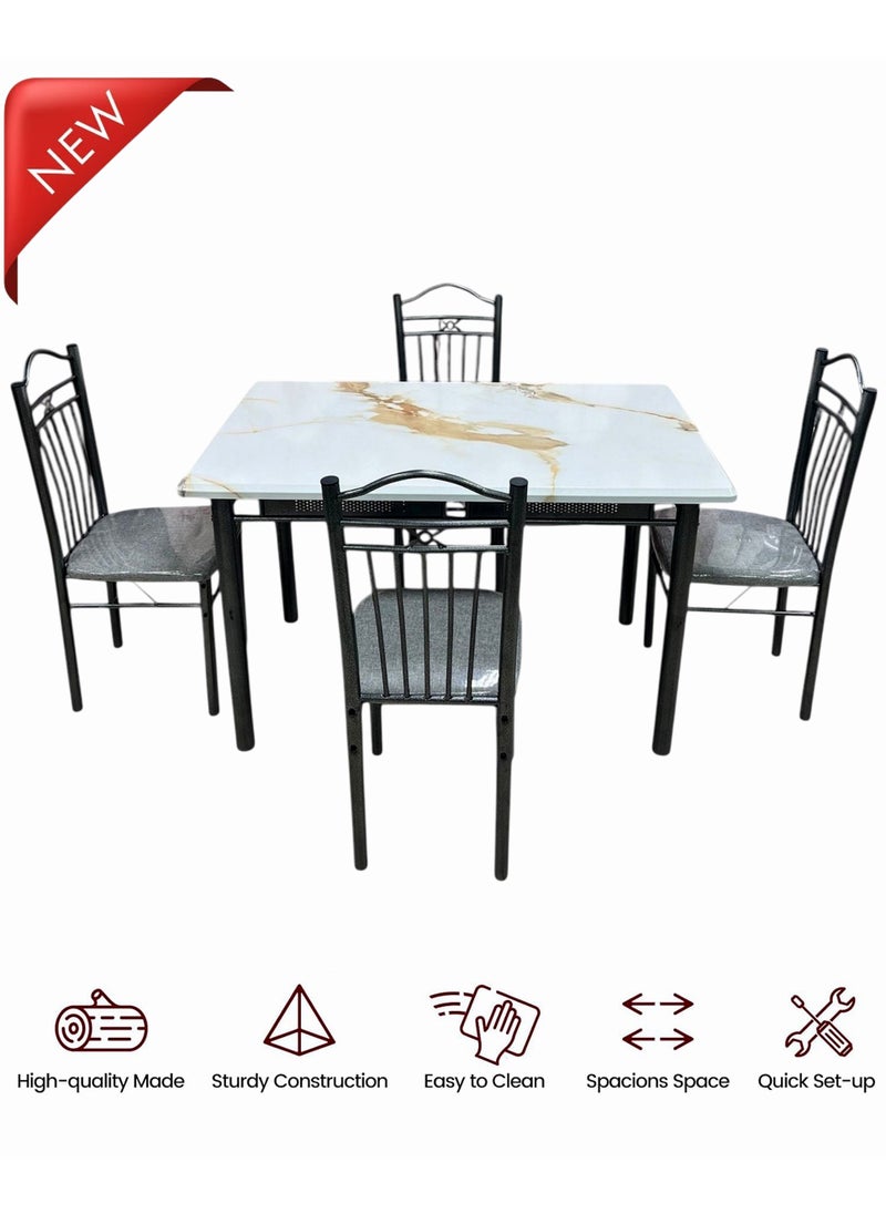 Generic - طاولة طعام سطح خشبي مع 6 كراسي 150*90 سم - Image 1