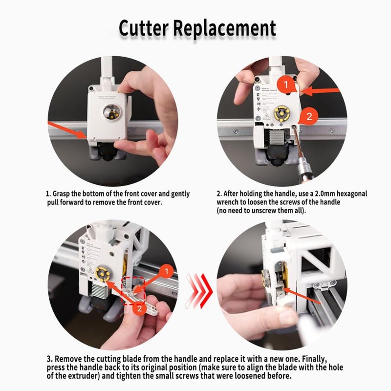 9 Pieces Filament Cutter Replacement Kit For Lab X1 P1S P1P A1 A1 Mini 3D Printers ABS Casing Tool Head Scraper With Storage Box - Image 5