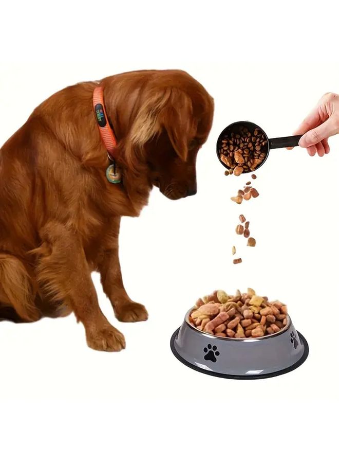 2 PCS Stainless Steel Slow Feeder Dog Bowl Set Large And Small Non Slip Pet Food And Water Dishes With Tip Paw Print Base Heavy Duty Easy Clean Bowls For Puppies Dogs Wet Dry Food Gray 6 3 Inch And 8 66 Inch - Image 1