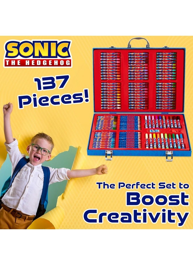 Sonic The Hedgehog Art Set For Kids With 137 Pcs, Art Supplies - Gifts For Boys  - Image 3