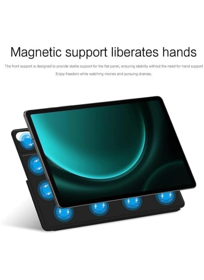 general Fold Magnetic Case Compatible with Samsung Galaxy Tab S9 FE Plus 2023 12.4 inch Tablet Case with Pen Slot Leather Shell Sleep Wake-Up - Image 4