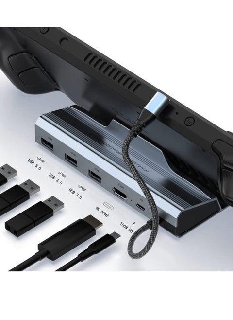 6-in-1 Hub Steam Deck Dock with HDMI 2.0 4K@60Hz