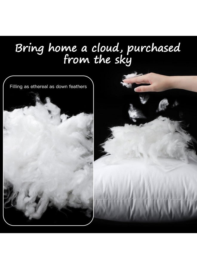 Artscope Artscope Synthetic Down Pillow Insert, 18x18 Down Alternative Throw Pillow Insert. Ultra Soft Fluffy Sleeping Pillow with 100% Cotton Cover, Decorative Pillows Set of 2-White.  - Image 2