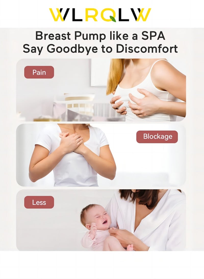 WLRQLW Hands-Free Wearable Electric Breast Pump With LCD Display, 9 Levels And 2 Rechargeable Modes And Massage Mode - Image 3