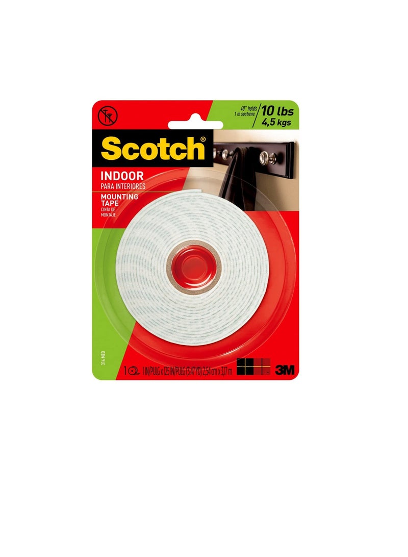 Scotch 314dc Heavy Duty Indoor Mounting Tape 1 X 125 White - Image 1