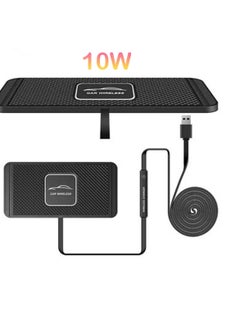 Generic 10W Fast Wireless Car Charger with Secure Anti-Slip Silicone Grip iPhone & Android Compatible  - Image 1