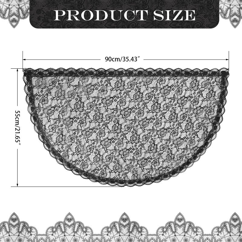 DOCILA Lace Head Covering Scarf For Women, D-Shaped Black Veil For Church Prayer Funeral Mourning, Hair Bandana Wrap Scarves - Image 5