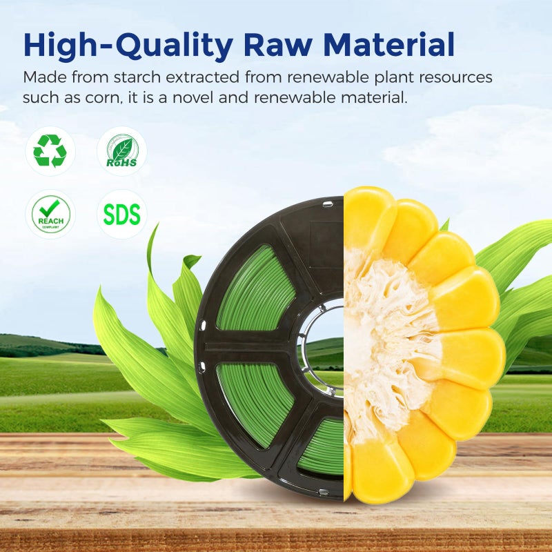 Flashforge PLA Flexible 1.75 mm 3D Printer Filament, 3D Printing Filaments 1kg Spool-Dimensional Accuracy +/- 0.02mm, Environmental Friendliness, no Smoke and no Odor (Green, PLA Flexible) - Image 5