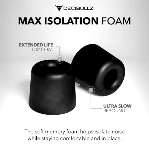Decibullz Custom Molded Memory Foam Earbud Tips – 5 Pack Medium | Comfortable Ear Bud Replacement Tips for Earphones & Earplugs - Image 2