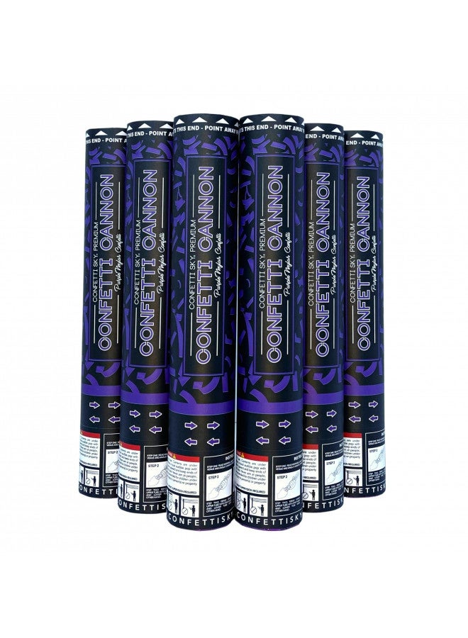 Confetti Sky [6 Pack] 12 Inch Confetti Cannons | Purple Mylar Confetti Poppers for Wedding Celebration, Birthday Party, Christmas Eve and New Year Celebration - Image 3