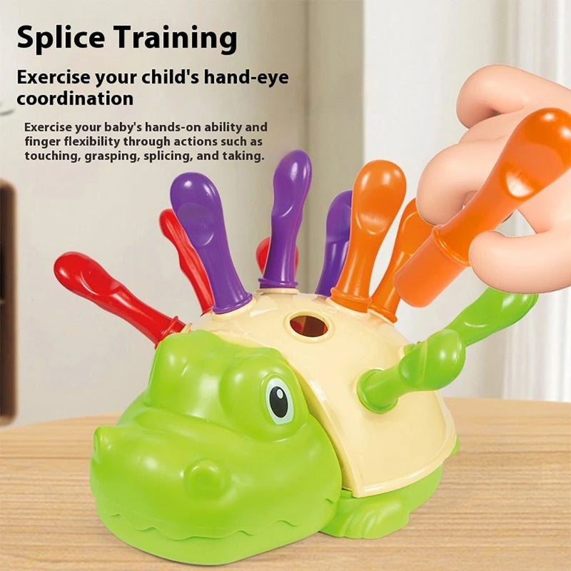 Green Hedgehog Toddler Educational Sensory Motor Skills Travel Toys For Baby Preschooler - Image 2