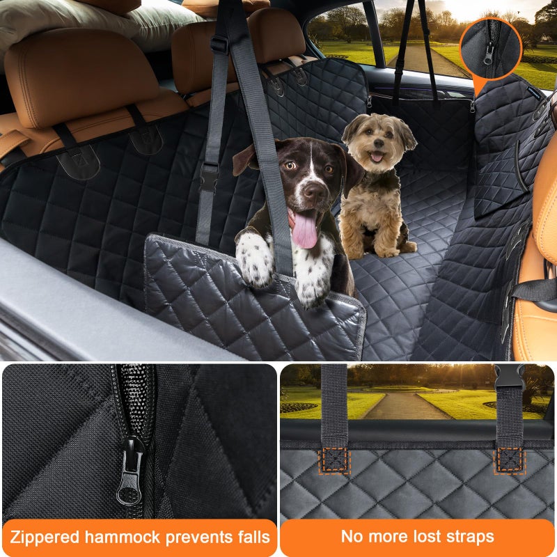 URPOWER Dog Car Seat Cover for Pets 100% Waterproof Seat Cover Hammock 600D Heavy Duty Scratch Proof Nonslip Durable Soft Back Seat Covers for Cars Trucks and SUVs - Image 2