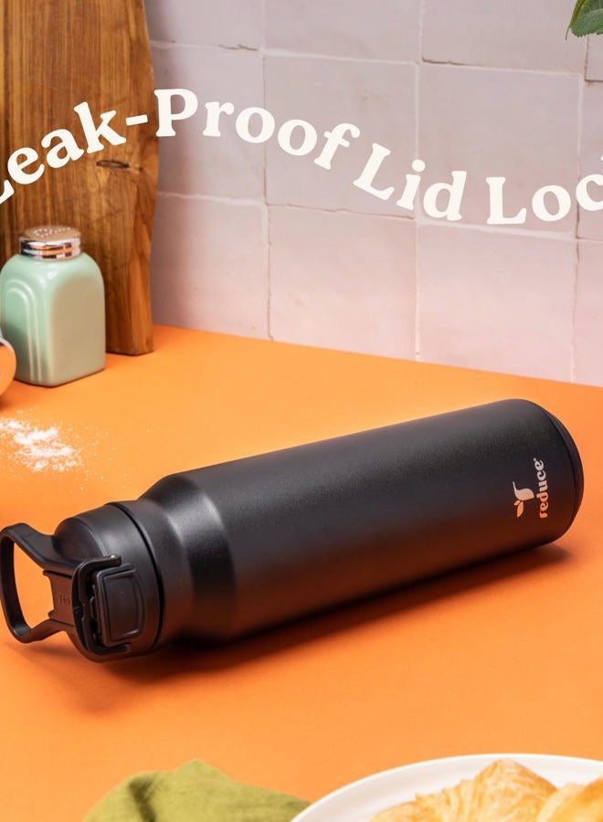 Reduce 32 oz Hydrate Pro Stainless Steel Insulated Water Bottle - Flip Top Leak-Proof Lid,Dishwasher Safe, BPA-Free, Dual Wall Vacuum, Keeps Drinks Cold for 48 Hrs, Cup Holder Friendly - Midnight Plum - Image 5