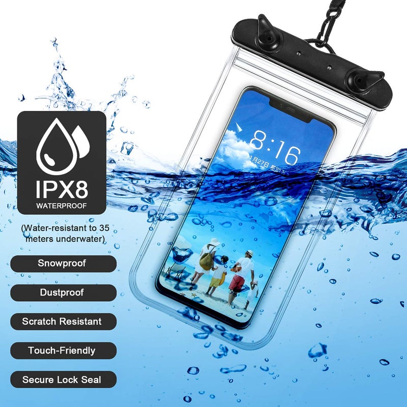 Frienda 12 Pieces Universal Waterproof Phone Pouch Underwater Case Clear Cellphone Dry Bag with Lanyard Outdoor Beach Swimming Snorkeling Bag for Smartphone up to 6.9 Inch (Multi-Color) - Image 3