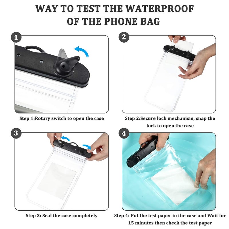 Frienda 12 Pieces Universal Waterproof Phone Pouch Underwater Case Clear Cellphone Dry Bag with Lanyard Outdoor Beach Swimming Snorkeling Bag for Smartphone up to 6.9 Inch (Multi-Color) - Image 5