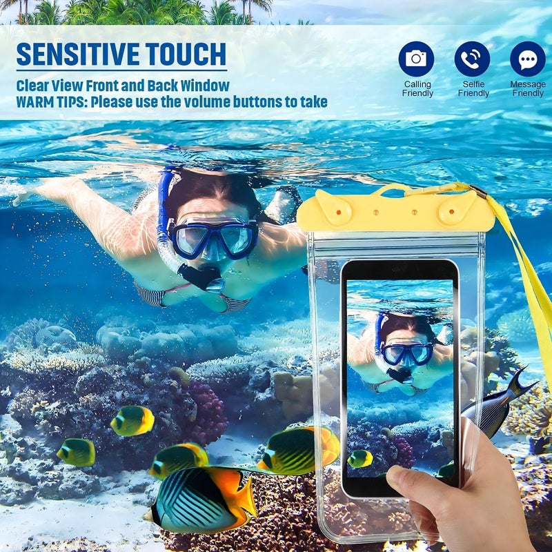 Frienda 12 Pieces Universal Waterproof Phone Pouch Underwater Case Clear Cellphone Dry Bag with Lanyard Outdoor Beach Swimming Snorkeling Bag for Smartphone up to 6.9 Inch (Multi-Color) - Image 4