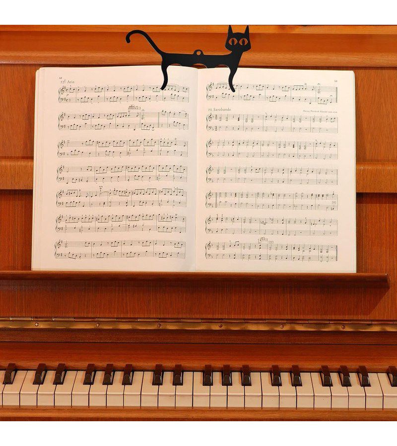 Acrylic Cat Bookmark Music Score Clip For Piano Reading Page Holder - Image 3