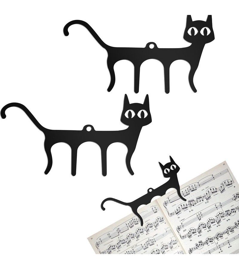 Acrylic Cat Bookmark Music Score Clip For Piano Reading Page Holder - Image 1
