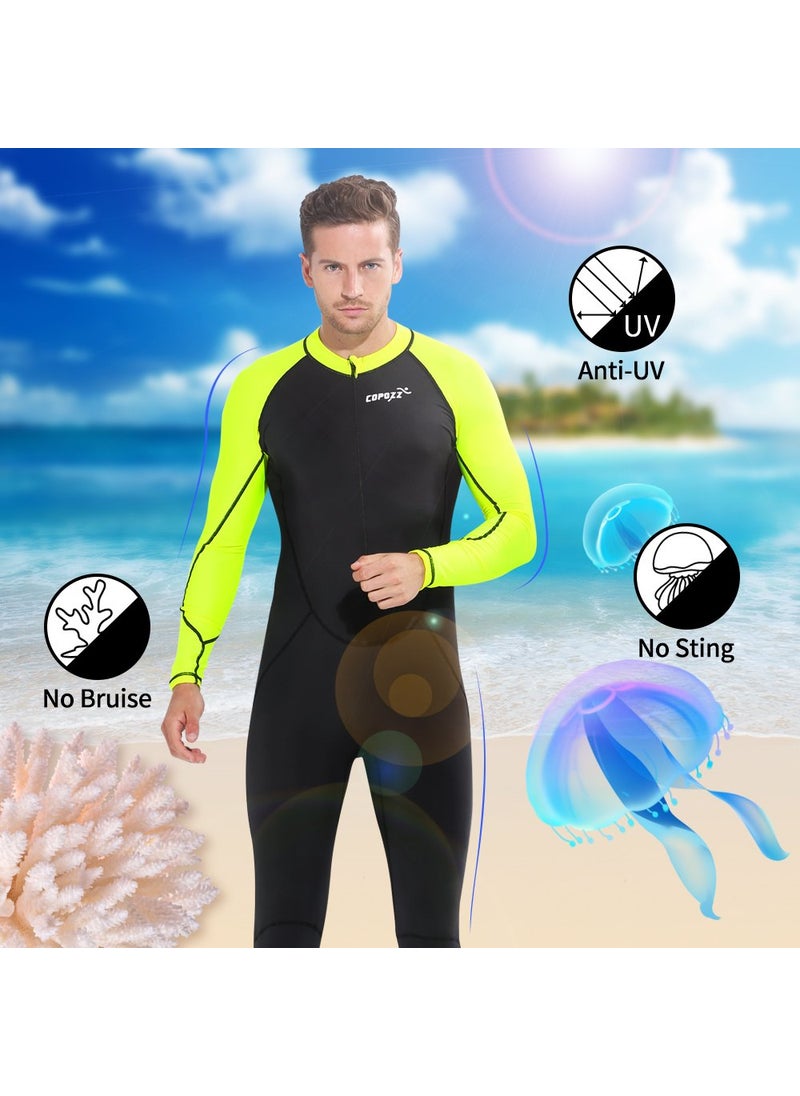 Copozz COPOZZ Diving Skin, Men Women Youth Thin Wetsuit Rash Guard- Full Body UV Protection - for Diving Snorkeling Surfing Spearfishing Sport Skin (Black/Green, X-Large for Men)  - Image 5