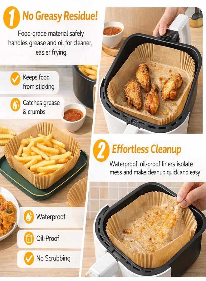 Oblivion 100 PCS Air Fryer Paper Sheets | Disposable Paper Liner for Microwave | Oil-Proof Parchment Paper for Frying, Baking, Cooking, Roasting and Microwave | (Square 8 INCH) - Image 5