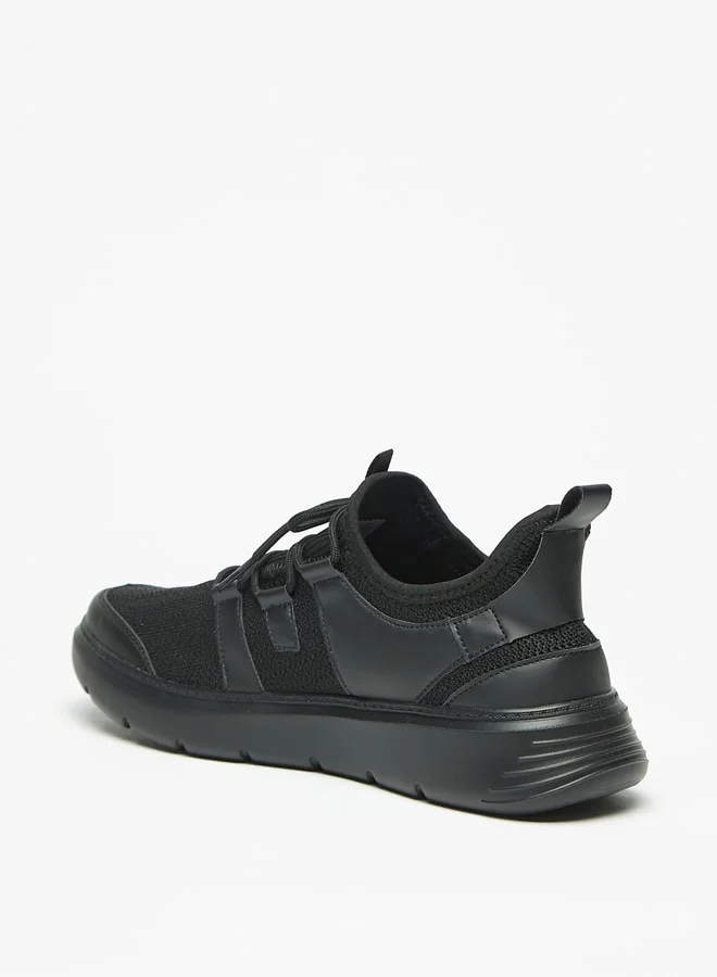 LBL by Shoexpress Men's Textured Slip-On Sports Shoes with Lace-Up Detail