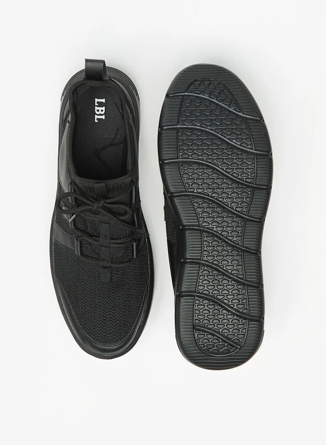 LBL by Shoexpress Men's Textured Slip-On Sports Shoes with Lace-Up Detail
