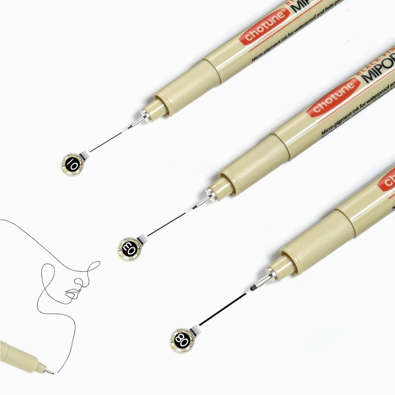 GETHPEN Micro Fineliner Set â€“ 3 size Archival Ink pens for Technical Drawing, Anime & Sketching â€“ Artists, Architects & Illustrators - Image 1