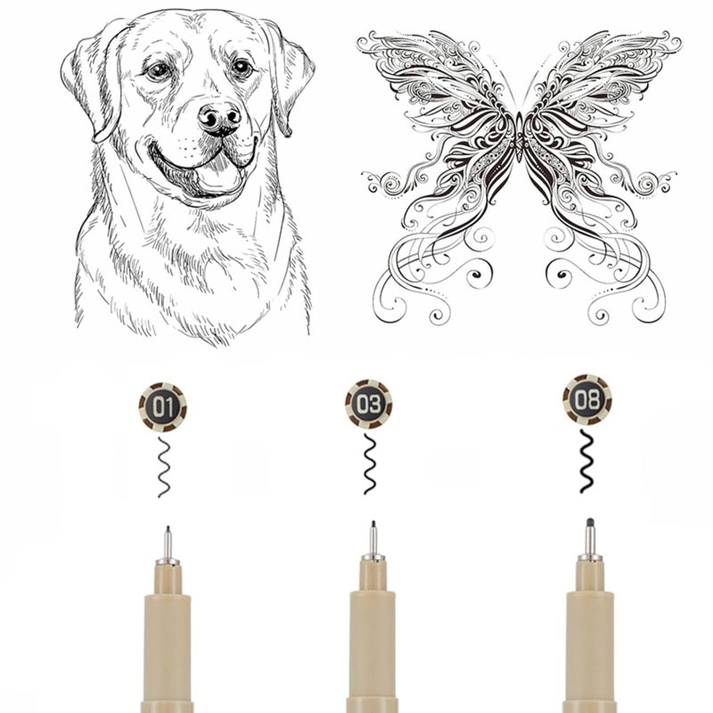 GETHPEN Micro Fineliner Set â€“ 3 size Archival Ink pens for Technical Drawing, Anime & Sketching â€“ Artists, Architects & Illustrators - Image 2