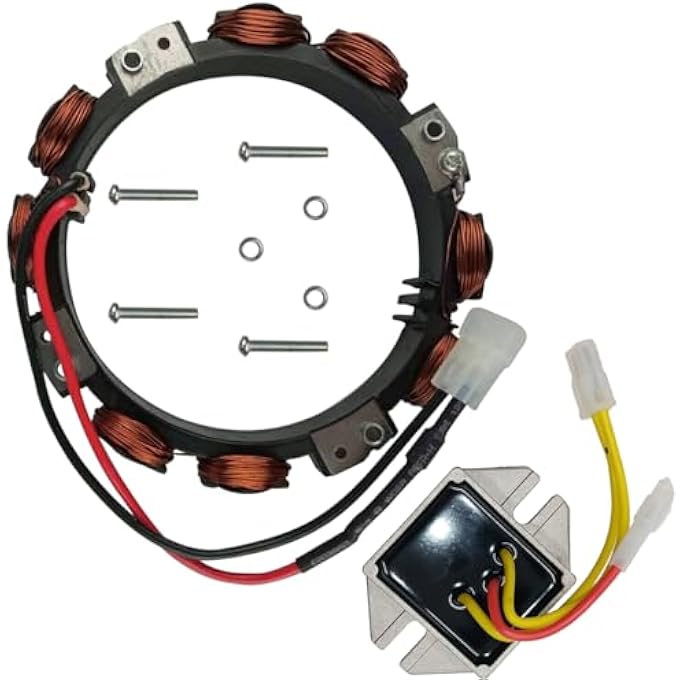 xingli 592831 Stator Alternator with 845907 Regulator Compatible with Briggs & Stratton 592831, 696459, 691063, 393800, 391735, 393474, 390185, 390671, 390693, 391222, 391520 - Image 1