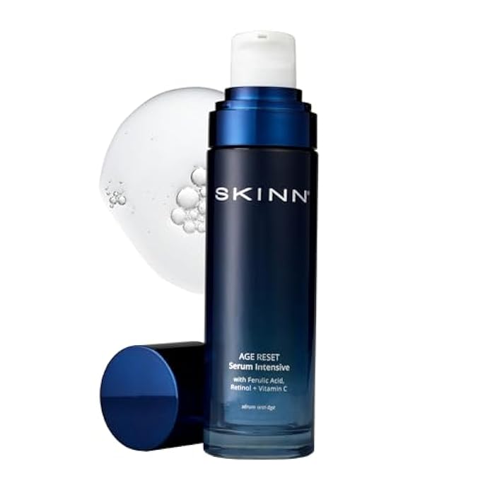 Skinn سيروم الوجه العميق للتجاعيد من SKINN، إعادة ضبط العمر المكثف - علاج التجاعيد للعناية بالبشرة للوجه - سيروم مضاد للشيخوخة مرطب وممتلئ يقلل من الخطوط الدقيقة - حمض الفيروليك، الريتينول وفيتامين C - Image 1