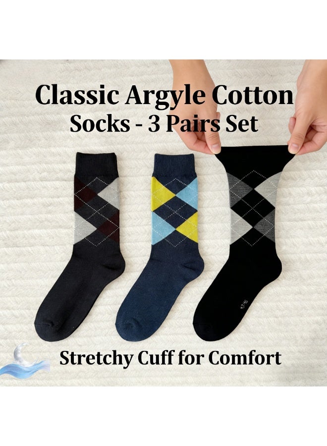 100% Cotton Mid-Calf Socks 3-Pack,Breathable,Casual Comfortable Athletic,Odour Free Mens Socks For Winter - Image 5