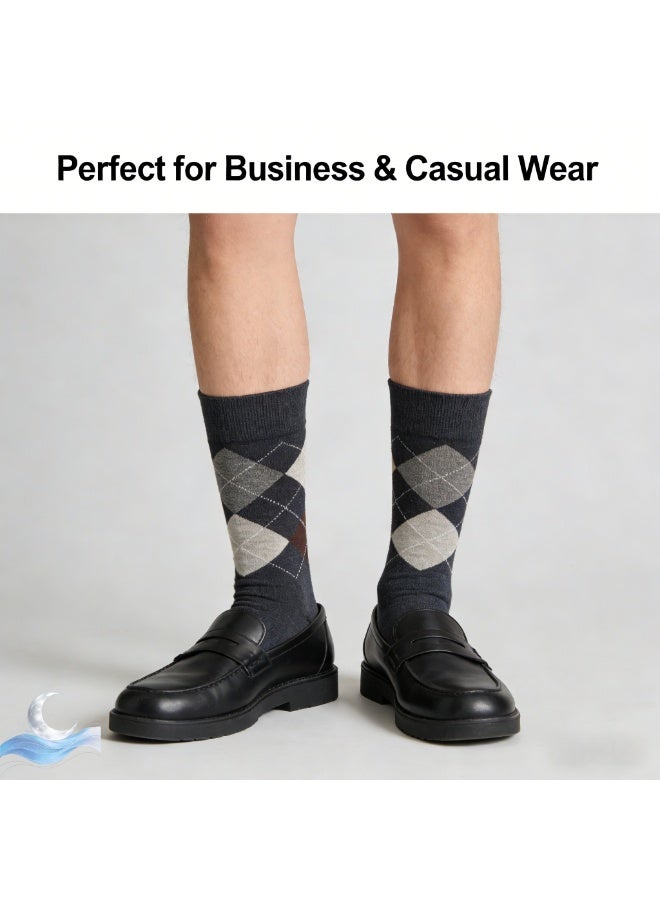 100% Cotton Mid-Calf Socks 3-Pack,Breathable,Casual Comfortable Athletic,Odour Free Mens Socks For Winter - Image 3