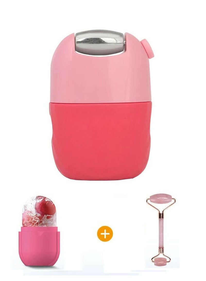 SYOSI Ice Roller for Face Eye Beauty Skin Care Holder Brightening Massager 2 In 1 Multifunction Moisturizing Firming Shrink Pores Stress Relief Pink  - Image 1