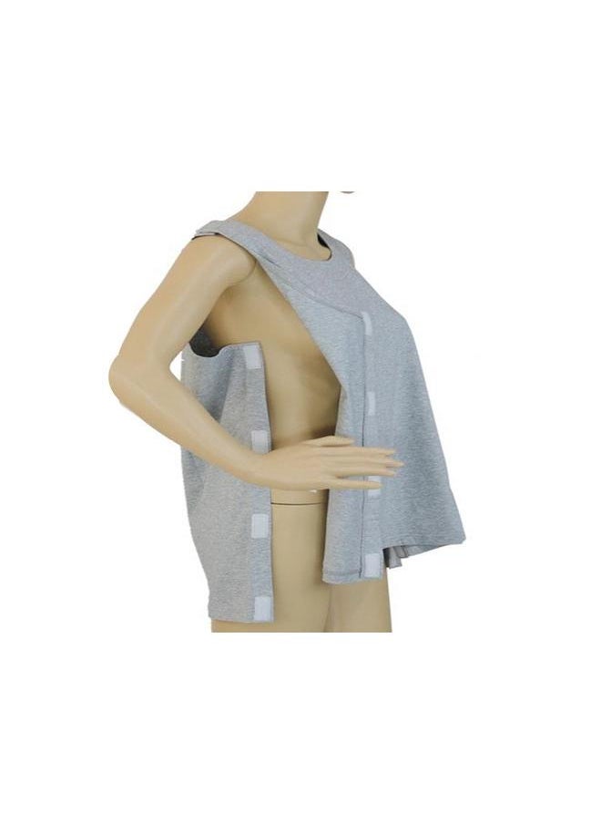 Adult Incontinence Sleeveless Nursing Clothes Postoperative Care Waistcoat (Light Gray XXL)