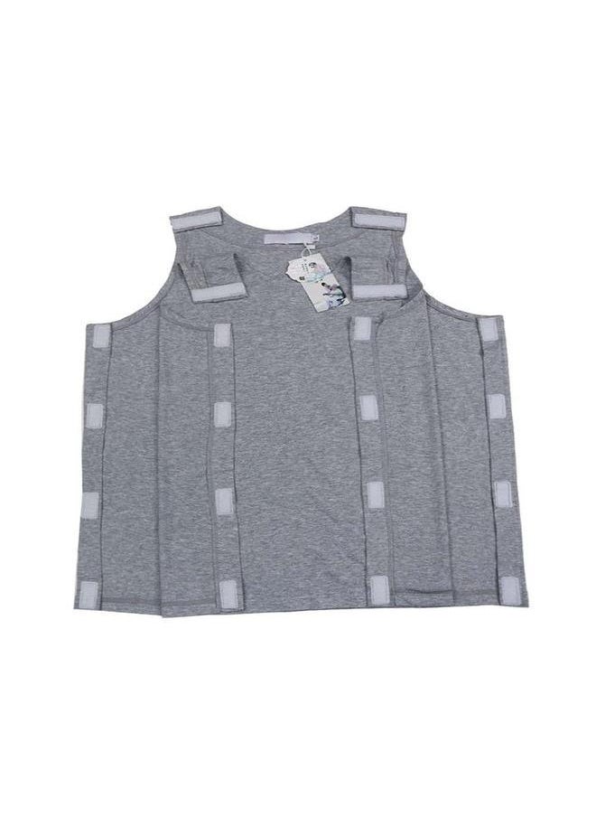 Adult Incontinence Sleeveless Nursing Clothes Postoperative Care Waistcoat (Light Gray XXL)