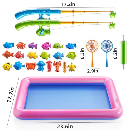 TEMI Fishing Toy for Kids 38 Years Old Bath Toy for Child Magnetic Fishing Pole for Toddlers Summer Water Toys for Boys and Girls Outdoor and Indoor Toys Gifts for Birthday and Holidays - Image 5
