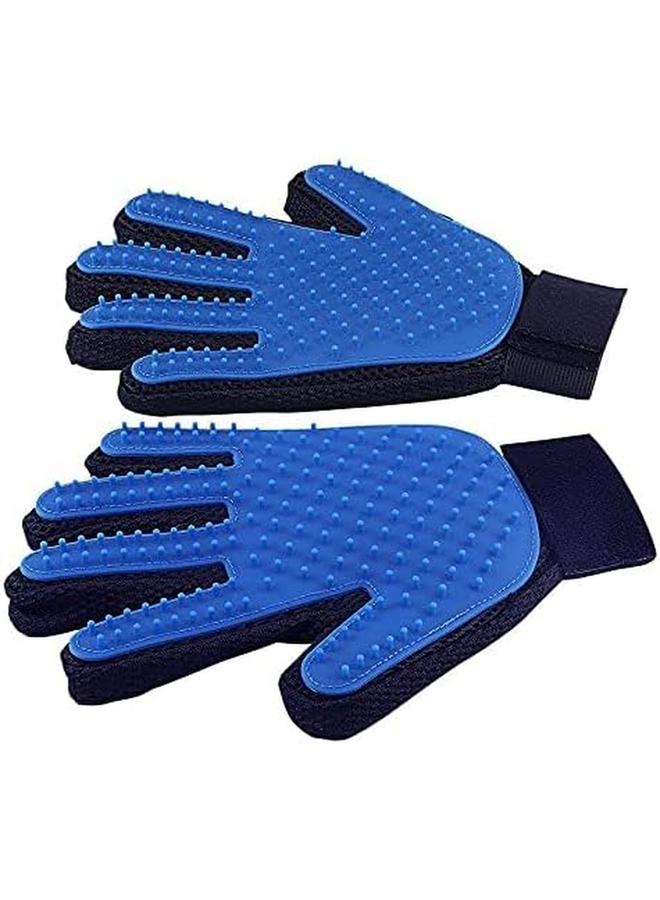 Cool Baby 2 Piece Pet Grooming Gloves Blue Black - Image 2