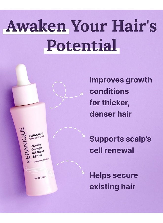 Keranique Keranique Overnight Hair Serum - Improves Growth Conditions for Thinning Hair - Hydrates Frizzy and Damaged Hair - Keratin Enriched for Women - 2 oz  - Image 2