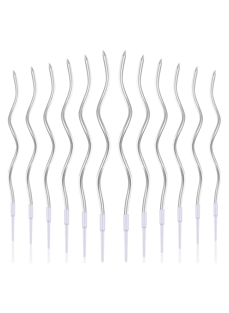 BBTO 12 Silver Curved Birthday Candles | Eid/Dubai Party Decor | Eco-Friendly & Photogenic  - Image 3