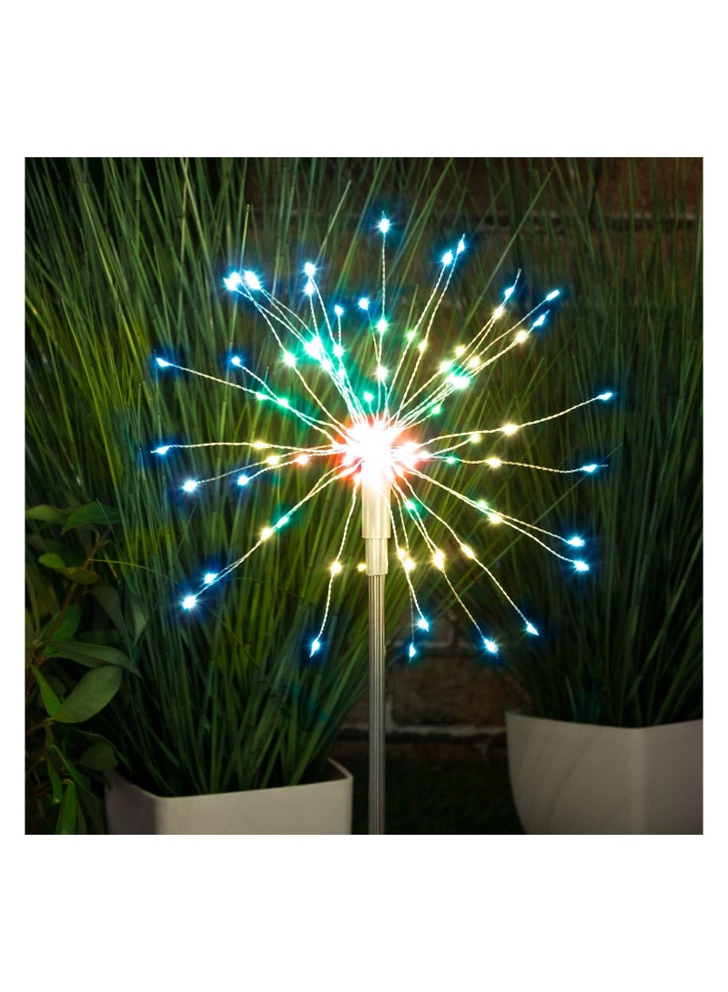 Generic Solar Powered 120 LED Firework Lights – Multi-Color Outdoor Garden Decoration, Waterproof Starburst Lighting for Yard, Patio & Pathway, Flexible DIY Design  - Image 2