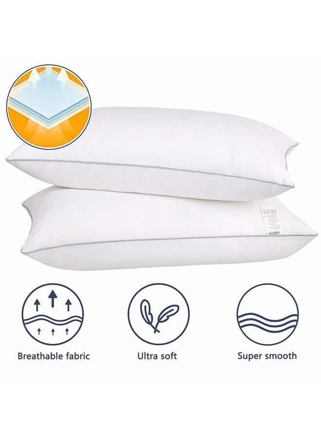 Hi Moon Bed Pillows for Sleeping 2 Pack,Queen Size Cooling Pillows Set of 2,Top-end Microfiber Cover for Side Stomach Back Sleepers - Image 2