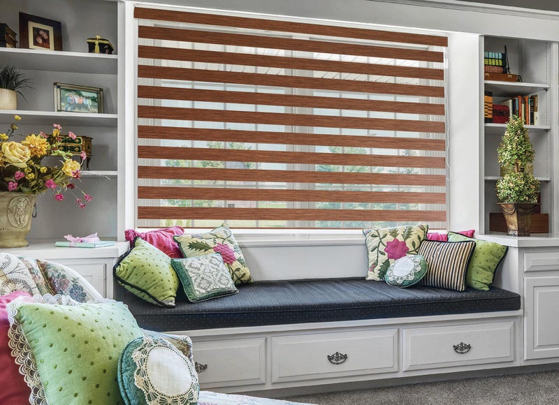 ZEBRA BLINDS Polyester Curtain for Windows Or Outdoor Décor, Wood, W90 X H130 CM - Image 2