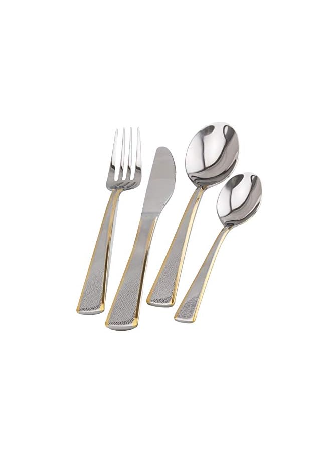 Berger 24 Piece Silverware Flatware Cutlery Set with Square Stand, Stainless Steel Includes 6 Knife, 6 Fork, 6 Tea Spoon, 6 Dinner Spoon, Mirror Polished, Dishwasher Safe - Image 2