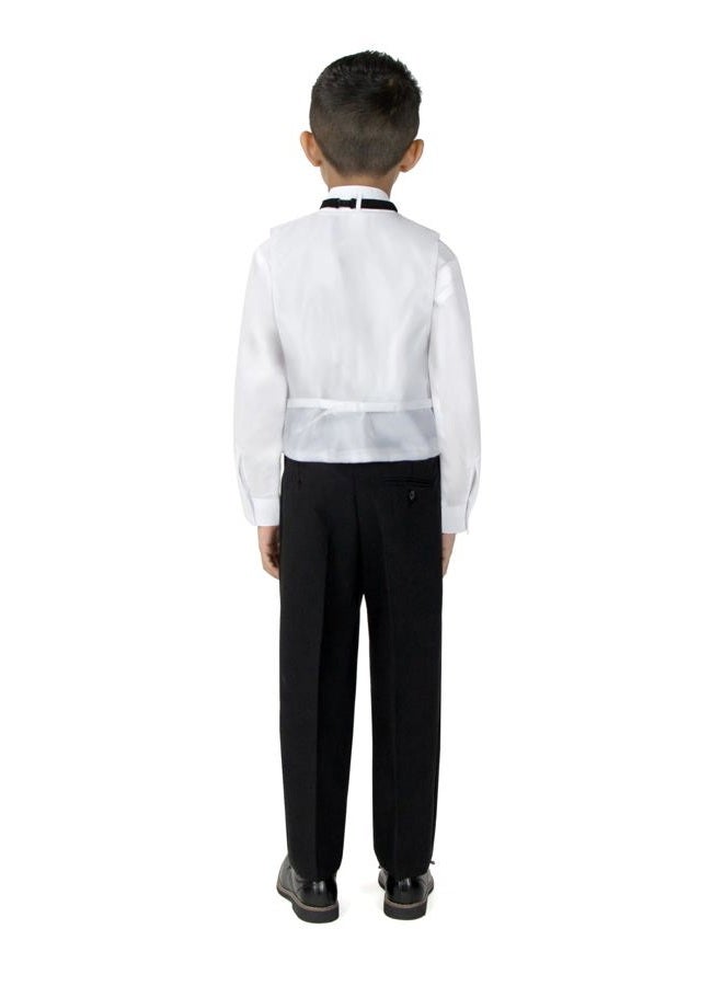 Spring Notion Big Boys' Modern Fit Tuxedo Set, No Tail 3T White Jacket/Black Pants - Image 3