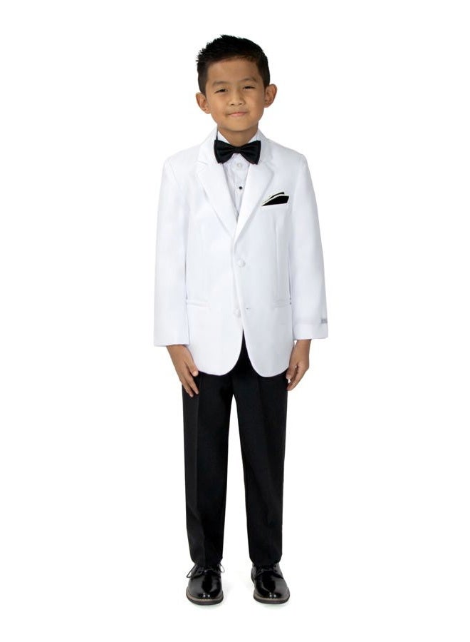 Spring Notion Big Boys' Modern Fit Tuxedo Set, No Tail 3T White Jacket/Black Pants - Image 1