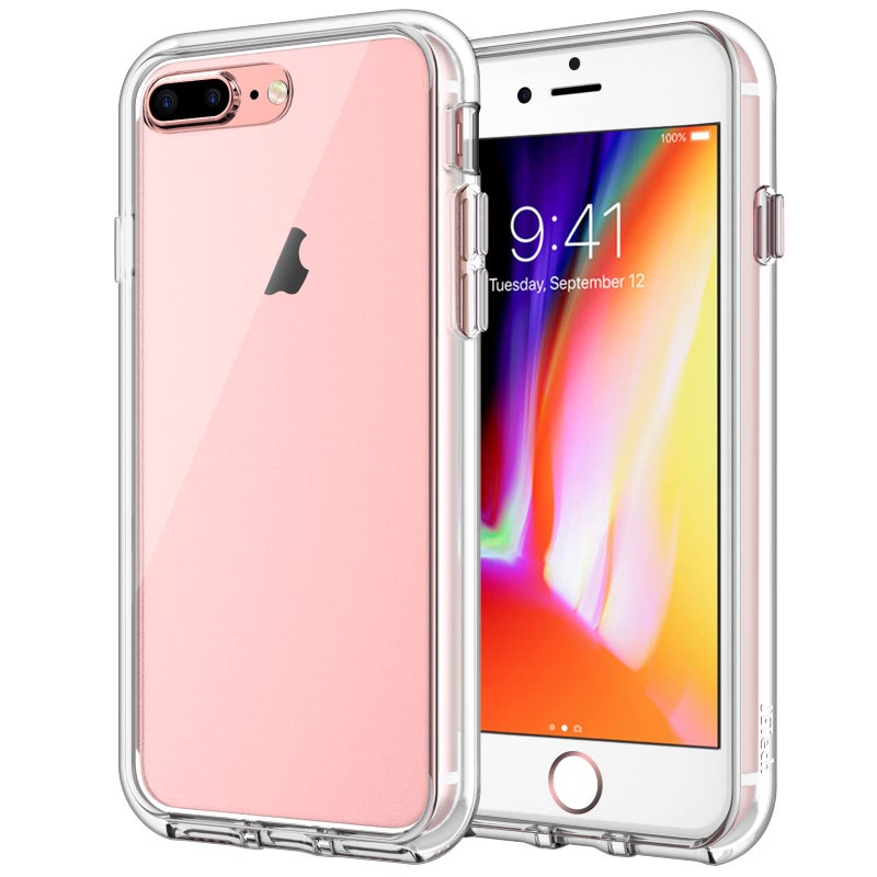 Jetech غطاء JETech لهاتف iPhone 8 Plus و iPhone 7 Plus 55 إنش غير مصفر مضاد للصدمات غطاء واقي ضد الخدوش خلفية شفافة واضحة