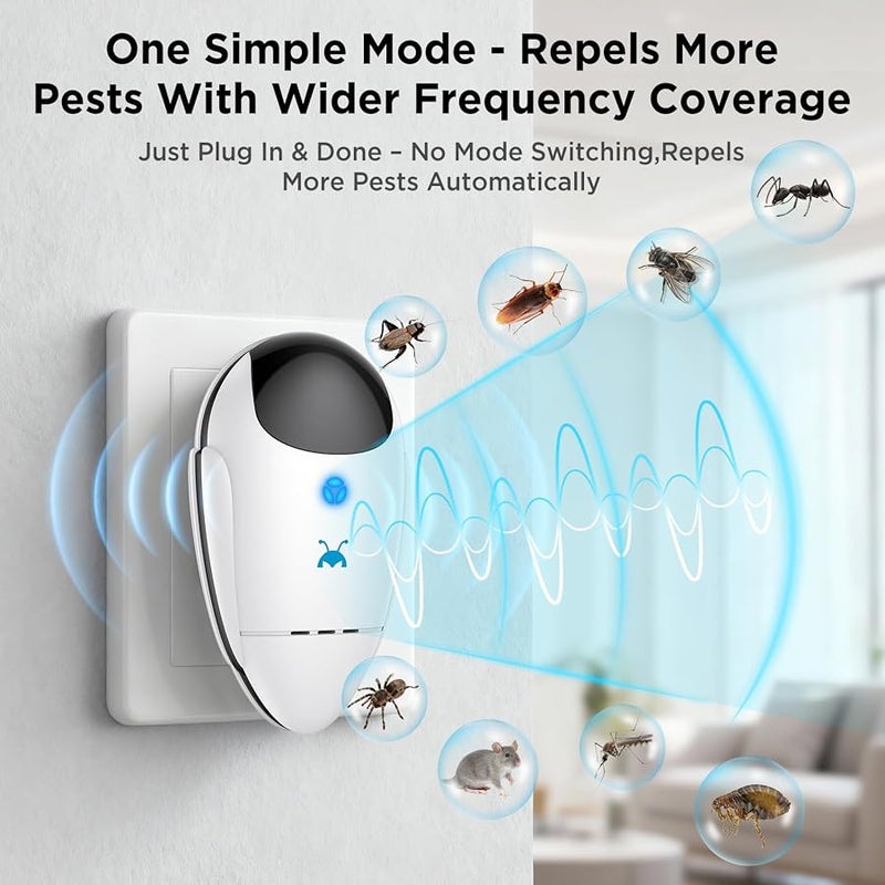 Neatmaster 2026 Upgraded Ultrasonic Repeller Pest & Insect Indoor Repeller, Pest Control for Roach, Rodent, Bugs, Mosquito, Mice, Spider, Ant, Electronic Plug in Mouse Repellent, 4 Packs - Image 4